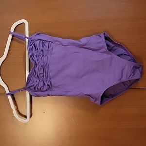 Purple Bloch Bodysuit/leotard with front ruching